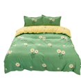 thumbnail image 1 of Maplenight Ensemble de Draps 4 Pcs pour Lit Simple, Ensemble de Literie de Dortoir Doux et Stylé - Polyester Respirant, Motifs Verts Frais Vert, 1 of 4