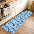 thumbnail image 3 of Summer Marine Life Washable Runner Rugs 2'x6', Ocean Octopus Sharks Starfish White Bubble Low Pile Throw Entryway Rug Non-Slip Sturdy Edge Binding Carpet for Indoor Bedside Entrance Bedside, 3 of 9