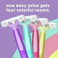Joy Disposable Razors for Women, Rainbow Pack, 4 Razors