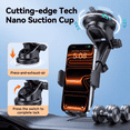 thumbnail image 2 of Strong Suction Car Phone Mount, 4-in-1 Adjustable Holder for Windshield Dashboard Air Vent and Desk, Universal Cell Phone Stand , Dark Black, 2 of 7