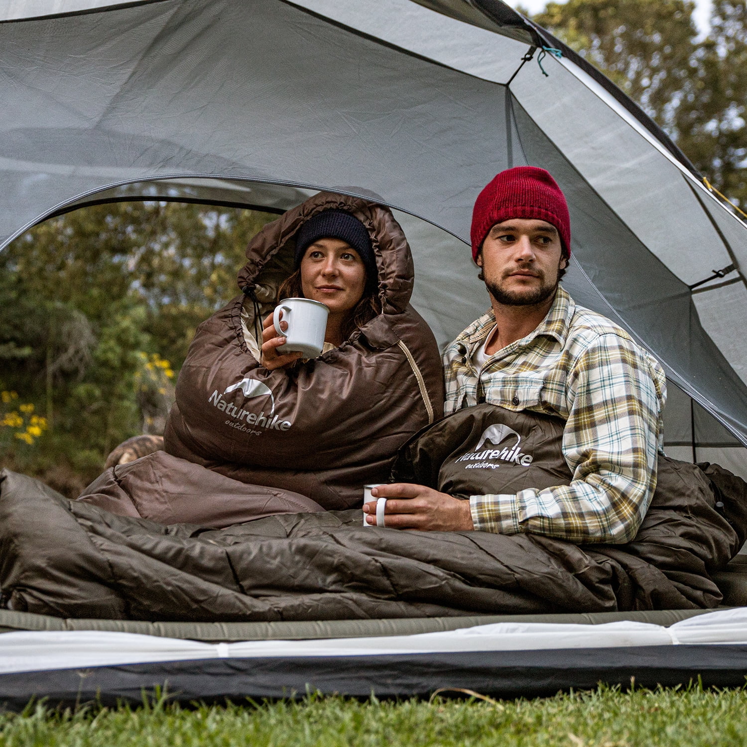 Naturehike, Sleeping Bag, U Series Envelope Cotton Sleeping Bag with Hood, Lightweight Rectangular Sleeping Bag for Adults, For Camping/Hiking/Backpacking/Travel/Home