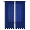 thumbnail image 2 of Decotex 2 Piece Elegant Solid Sheer Window Curtain Panels Treatment Drapes (55" X 120", Royal Blue), 2 of 2
