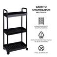 thumbnail image 2 of Carrito Auxiliar Organizador Almacenamiento Multiusos Con 3 Niveles, 2 of 6