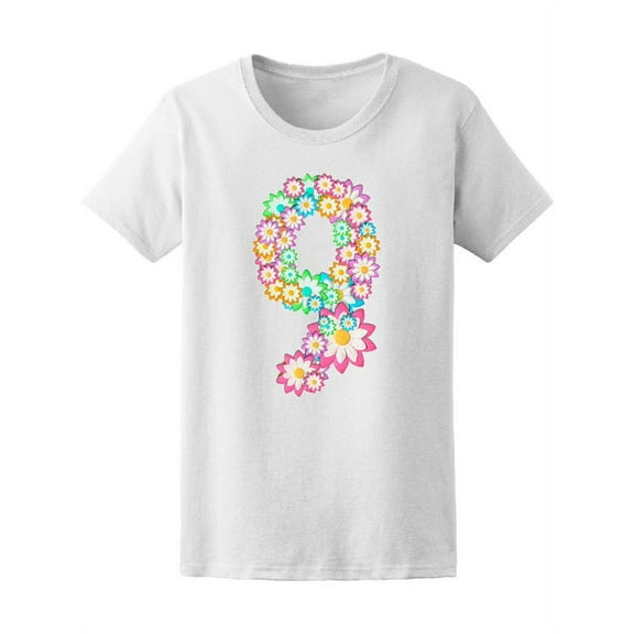 Cute '9' Colorful Floral Number Tee Women's -Image by Shutterstock