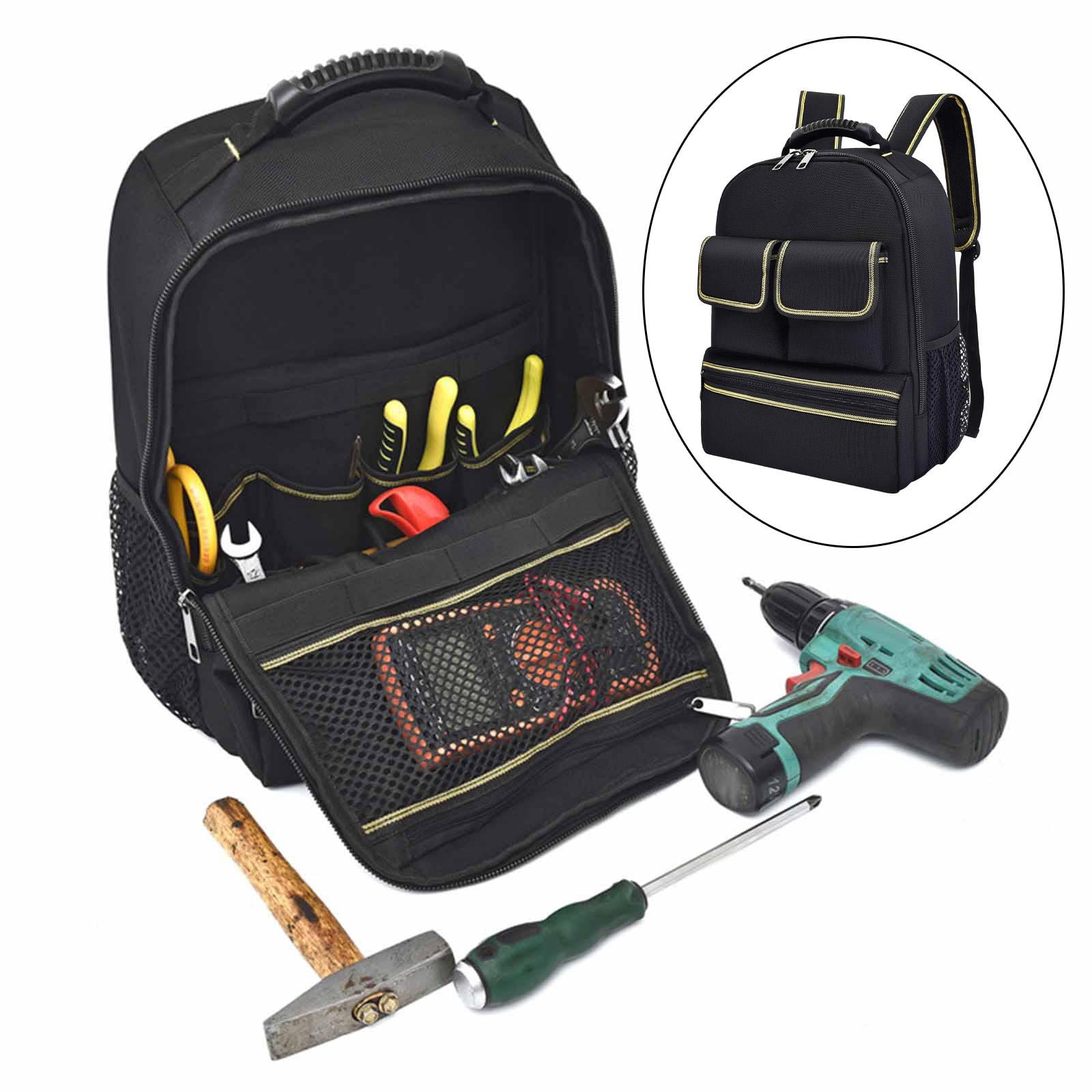 Electrician Backpack Tool Organizer Bag Oxford Cloth Wear Resistant for Maintenance Technician Work