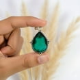 thumbnail image 3 of SATYAVIE JEWELLERY 925 Sterling Silver Chrome Quartz Pendant for Her – Silver Oxidized Finish Vintage handamde Jewelry – Pear Cut Green Gemstone Jewelry, 3 of 5