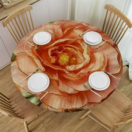 

Autua Flowers Leaves Pizza Round Table Cover Stain Resistant Washable Indoor Outdoor Tablecloth Kitchen Dining Wedding Parties Table Cloth 100% Polyester Fiber 38 -42