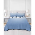 thumbnail image 3 of Blue Ombre Summer Quilt Set Full Size, Soft Microfiber Quilted Bedding Set with 2 Pillow Shams, Modern Minimalist Gradient Aesthetic Lightweight All Season Bedspread Coverlet for Bedroom 78"x90", 3 of 6