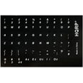 thumbnail image 2 of HQRP English Keyboard Stickers White Lettering on Black Background compatible with All PC / Laptops / Desktops, 2 of 5