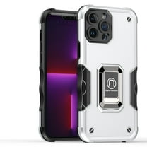 For Apple iPhone SE 3 (2022) SE/8/7 Hybrid Magnetic Ring Holder Stand Kickstand Heavy Duty Rugged Silicone Shockproof Cover ,Xpm Phone Case [ Silver ]