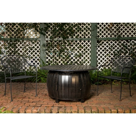 Fire Sense - Grand Cooper Aluminum Round LPG Fire Pit - Antique Bronze