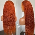 thumbnail image 3 of Orange color  Synthetic Hair Glueless  Soft 26 Inch Kinky Curly  180%Density|Lace Front Wig | Preplucked Baby Hair & Heat Resistant | Daily Wig for Women), 3 of 3