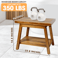 thumbnail image 2 of ENKEZI Shower Stool Bench Chair Waterproof with Storage Shelf for Shaving Legs, Spa, Bath Seat, Inside Shower Bench for Adults Seniors Elderly, Outdoor Side Table, Patio, Pool, End Table (23 Inches), 2 of 6
