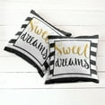 thumbnail image 6 of Ambesonne Saying Throw Pillow Cover 2 Pack, Vintage Lettering Line, 24", Yellow Black White, 6 of 7