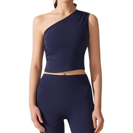 Seamless Backless Sports Bra for Women - Asymmetrical Strap  Breathable  Supportive  for Running  Dance & Yoga  Sizes S - XL