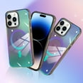 thumbnail image 6 of Laser Case Designed for iPhone 14 Pro Max Compatible with Magsafe Fluorescent Iridescent Transparent Phone Case for Women Men Soft TPU Bumper Hard Back Shockproof Protective Cover-Clear/Black, 6 of 6