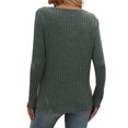 thumbnail image 6 of Long Sleeve Shirts for Women V Neck Fall Sweaters Dressy Casual Basic Tops Trendy Pullover Green L, 6 of 7