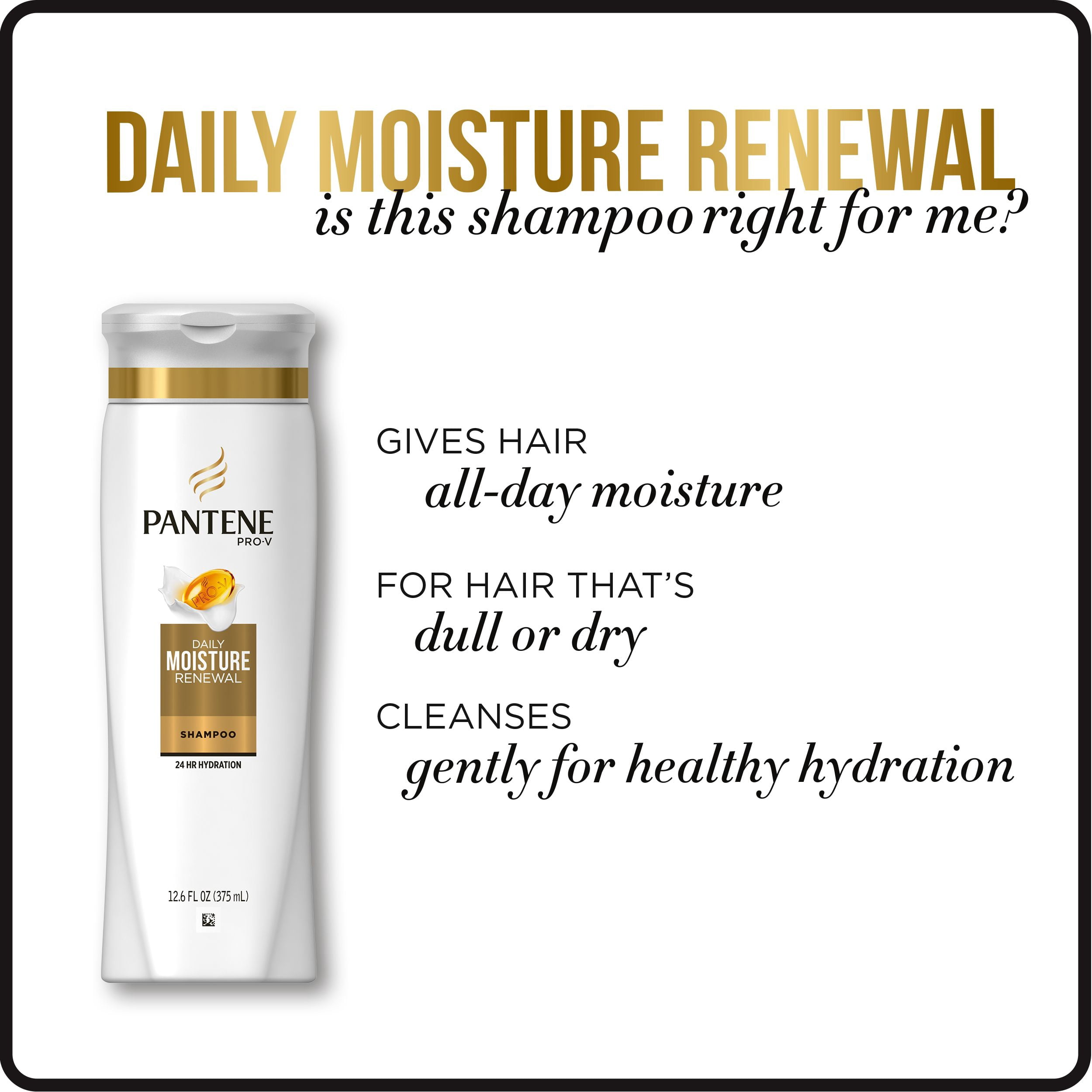 Pantene Pro-V Daily Moisture Renewal Shampoo, 20.1 fl oz with Intense Rescue Shot