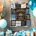 thumbnail image 3 of 100th Birthday Blanket 60 x 50 inch - Gifts for 100 Year Old Man - 100th Birthday Gifts for Men -100th Birthday Gift Ideas for Dad, Grandpa - 100th Birthday Decorations, 3 of 5