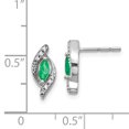 thumbnail image 5 of 14K White Gold Plated 1 & 15Ct Diamond & Emerald Earrings, 5 of 5
