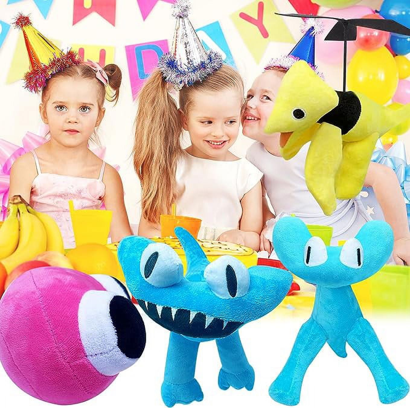 Rainbow Friends Plush,Rainbow Friends Chapter 2 Plush Toys for Kids Gifts,  Soft Cute Cyan Rainbow Friends Stuffed Animal Doll(2PC-Yellow+Cyan)
