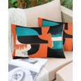 thumbnail image 6 of Burnt Orange Black Teal Throw Pillow Cover 12 x 20 Inch Decorative Pillow Cover Color Block Abstract Geometric Lumbar Pillowcase Seasonal Rectangle Cushion Case for Couch Sofa Bed Living Room, 6 of 7