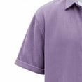 thumbnail image 6 of Yertdoel Men's Button Down Shirts Solid Color Short Sleeve Lapel Neck Shirt Soft Comfortable Breathable Outdoor Cycling Hiking Summer Casual Tops, 6 of 6