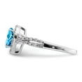 thumbnail image 3 of Primal Silver Sterling Silver Rhodium-plated Blue Topaz and Diamond Ring, 3 of 5
