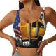 thumbnail image 1 of Fotbe American Truck Sujetador Deportivo Largo sin Aros para Mujer con Almohadillas y Soporte Medio, Transpirable y Absorbente, Camiseta Tipo Chaleco o Tank Top-Medium, 1 of 8
