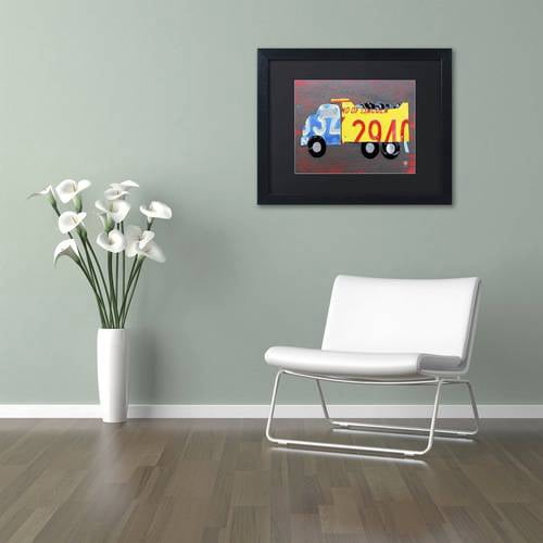 Trademark Fine Art 'Dump Truck' Canvas Art by Design Turnpike, Black Matte, Black Frame