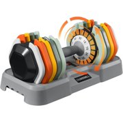 AOTOB 25/55 lbs Dumbbell Set, Anti-Slip Fast Adjust Turning Handle, Adjustable for Men and Women, Pair for Home Gym Exercise