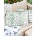 thumbnail image 5 of Sage Green Coral Throw Pillow Cover Case, Couch Sofa Bed Pillowcase, Soft Decorative Lumbar Pillow Protector, Summer Beach Coastal Ocean Life Ombre 12x20Inch Reversible Pillow Shams with Zipper, 5 of 6