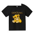 thumbnail image 3 of Lindas camisetas de El Rey León para niños, camisetas negras de manga corta de verano para niños y niñas, camisetas de dibujos animados de Simba Harajuku, ropa para mujer, 3 of 5