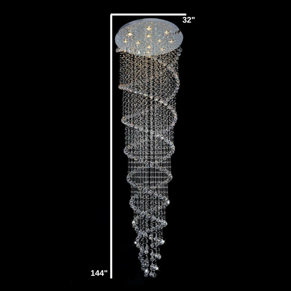 Finesse Decor 12 Light Double Helix Clear Crystal Chandelier
