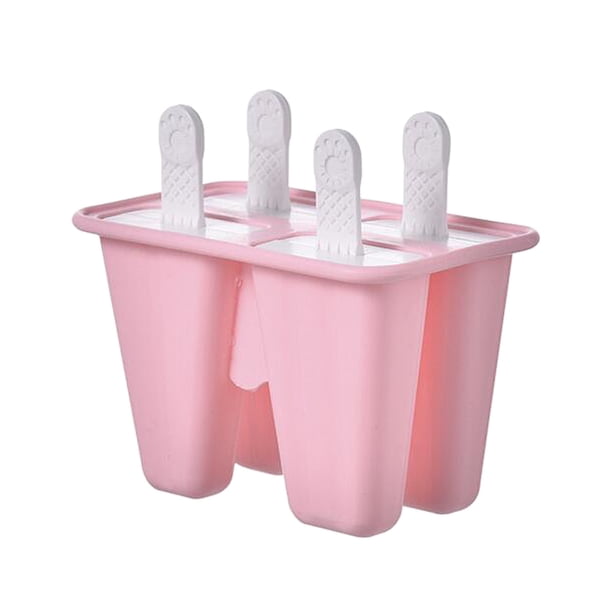 Molde para paletas de postre DIY Sunnimix reutilizable 4 celdas rosa