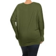 thumbnail image 4 of Women's Plus Size Dolman Long Sleeve Solid Loose Fit Tunic Top, 4 of 4