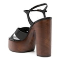 thumbnail image 3 of FSJ Women Graceful Round Open Toe Chunky High Heel Platform Sandals Ankle Strap Buckle Comfortable Prom Party Brunch Dress Shoes Size 10.5 Black, 3 of 4