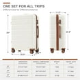 thumbnail image 4 of Luggage 3 Piece Sets Hard Shell Luggage Set with Spinner Wheels, TSA Lock, 20 24 28 inch Travel Suitcase Sets, Beige+Brown, 4 of 9