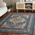 thumbnail image 3 of SAFAVIEH Journey Elfrida Medallion Machine Washable Area Rug, Blue/Ivory, 4'4" x 6'4", 3 of 13