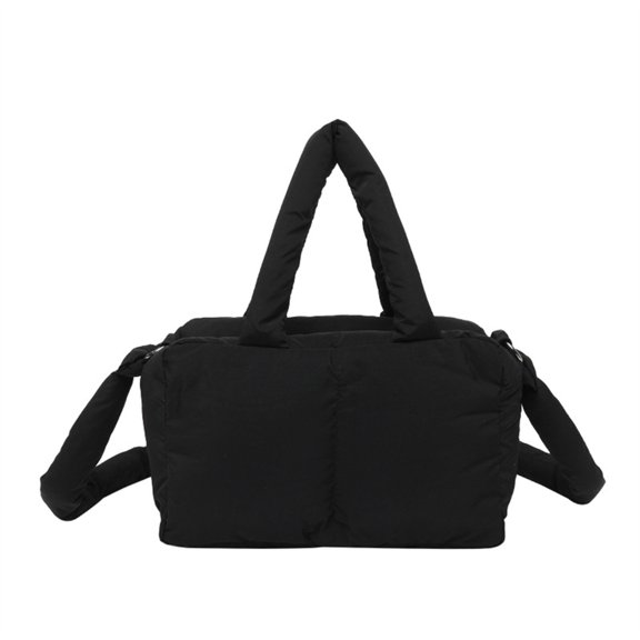 Huhudde Women Quilted Shoulder Bag Top Handle Bag Crossbody Bag Puffer Handbag Large Capacity Messengers Bag Stylish Purse