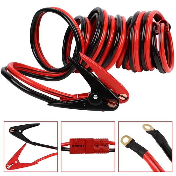 CCIYU Jumper Cables Heavy Duty Booster Cable for Battery Emergency 3pc 28ft 1 Gauge Long Enough Booster Jumper Cable Perfect for Larger Truck Farm Equipment Diesel Trucks SUVs & More