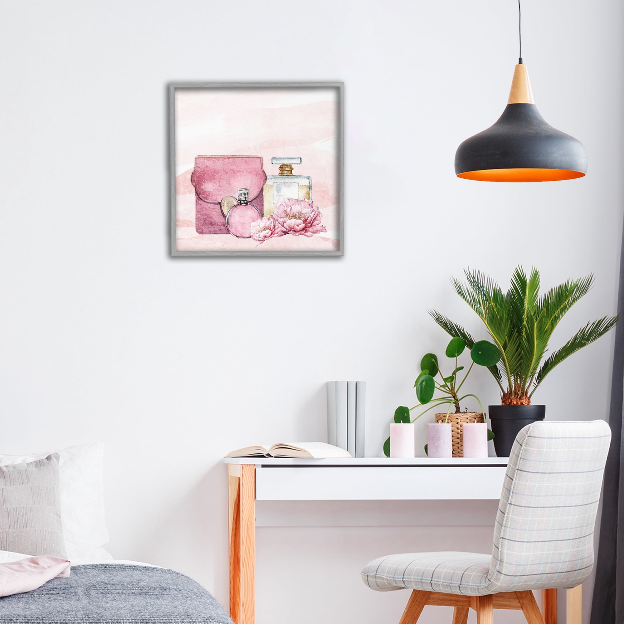 Stupell Industries Blush Glam Time Collection Gray Framed Giclee Art, design by Kim Allen