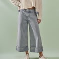 thumbnail image 2 of SBYOJLPB Women's High Waist Jeans Pants Straight Leg Denim Pants Wide Leg Pants Jeans Full Length Pants, 2 of 7