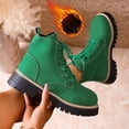 thumbnail image 4 of Womens Combat Boots Faux Suede Lace Up Chunky Platform Lightweight Non Slip Work Hiking Booties, 4 of 7