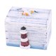thumbnail image 1 of Caja organizadora de colección de joyas y dulces en forma de faro de madera, azul y blanco, 1 of 2