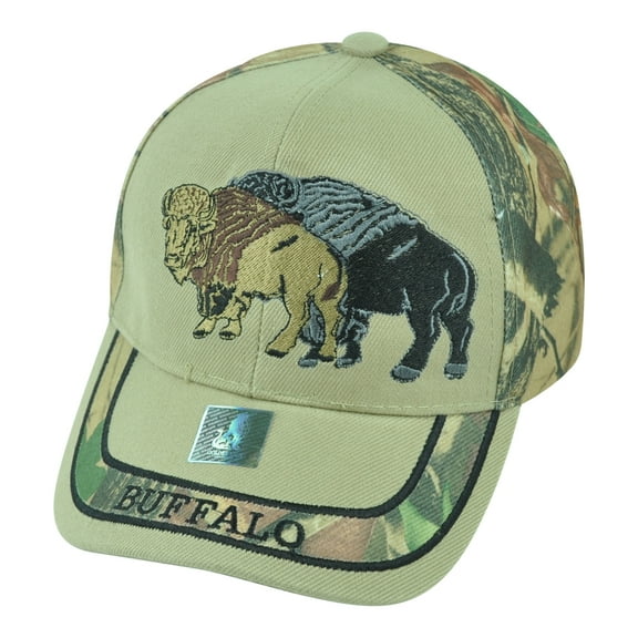 Buffalo Wild Animal Camouflage Camo Two Tone Outdoors Hat Cap Camping