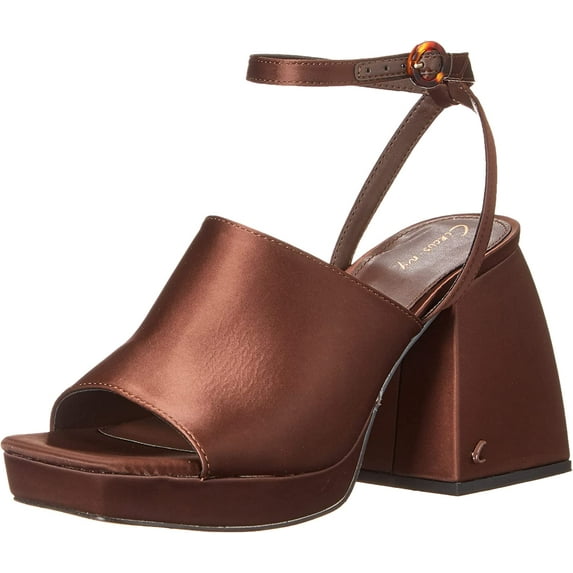 Circus by Sam Edelman Miranda Dark Chocolate Ankle Strap Open Toe Heeled Sandal (Dark Chocolate, 9)