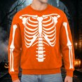 thumbnail image 2 of Afdoent Sweatshirts for Men Halloween Skeleton Print Sweatshirt Casual Crewneck Long Sleeve Pullover Comfortable for Holiday Party, 2 of 4