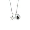 thumbnail image 2 of Delight Jewelry Silvertone Large Heart with Cutout Silvertone Script Initial Disc - & - Charm Necklace, 20"+3", 2 of 4