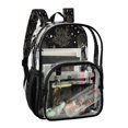 thumbnail image 2 of Large Clear PVC Backpack Heavy Duty See Through Backpack for Adults Work Travel, Coastal Line Art Printed 12L, 2 of 8